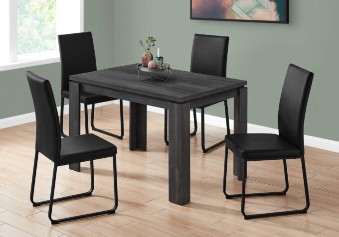 DINING TABLE - 32"X 48" / BLACK RECLAIMED WOOD-LOOK - Image 2