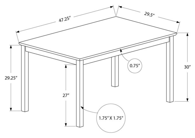 DINING TABLE - 30"X 48" / ESPRESSO - Image 5