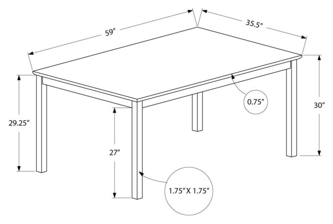 DINING TABLE - 36"X 60" / ESPRESSO - Image 5