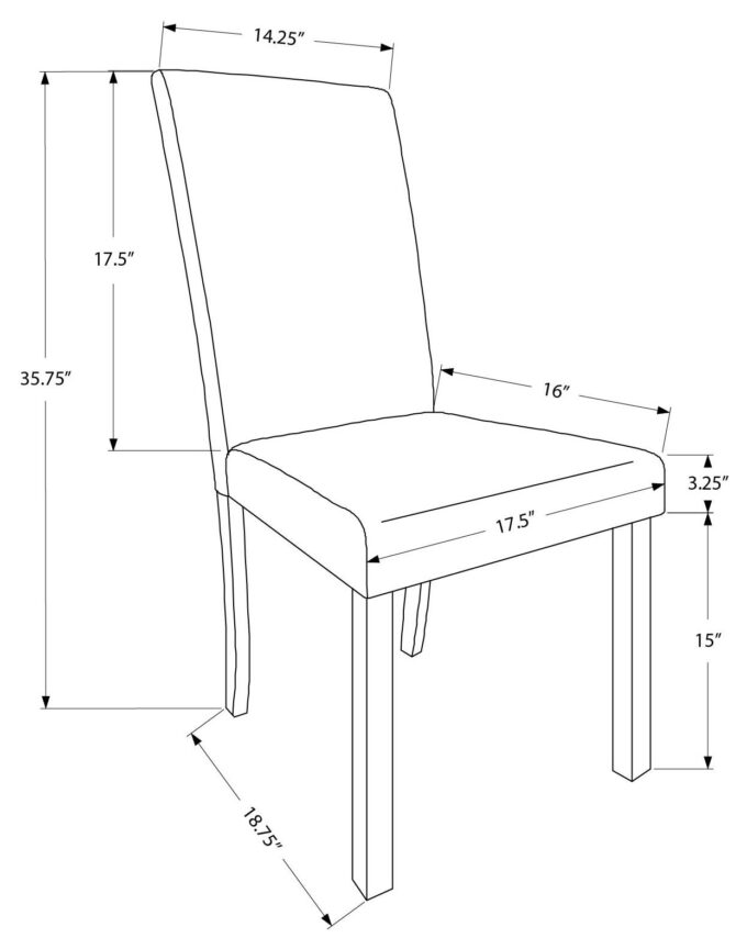 DINING CHAIR - 2PCS / 36"H ESPRESSO / DARK BROWN PU - Image 4