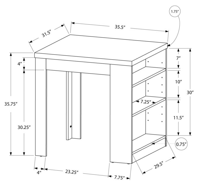 DINING TABLE - 32"X 36" / WHITE COUNTER HEIGHT - Image 4