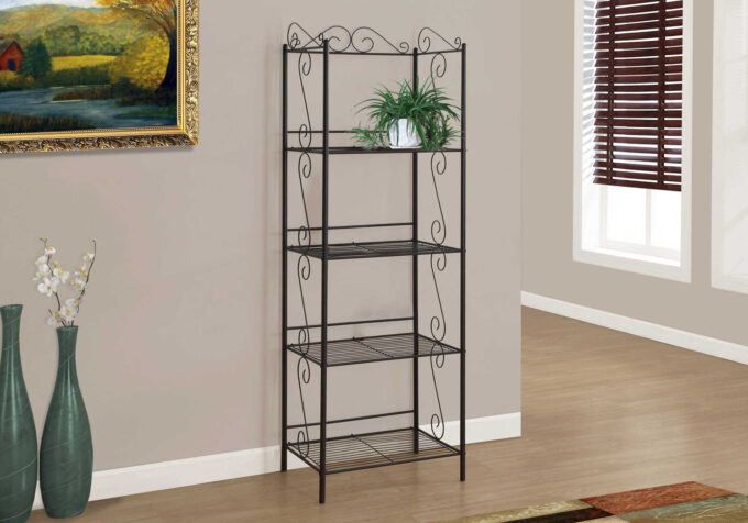 BOOKCASE - 70"H / COPPER METAL ETAGERE