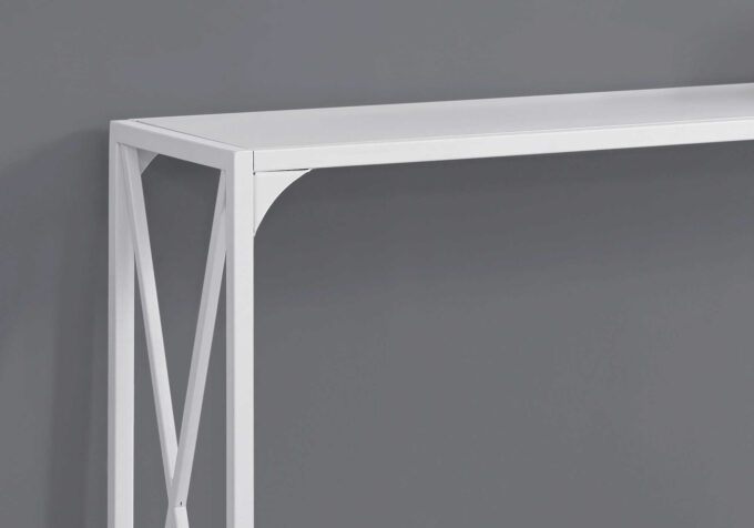 ACCENT TABLE - 48"L / WHITE / WHITE METAL HALL CONSOLE - Image 3