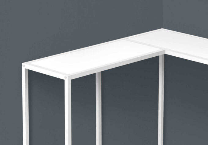 ACCENT TABLE - 36"L / WHITE / WHITE CORNER CONSOLE - Image 4