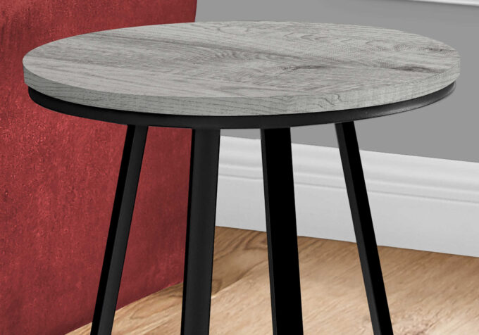 ACCENT TABLE - 22"H / GREY / BLACK METAL - Image 3