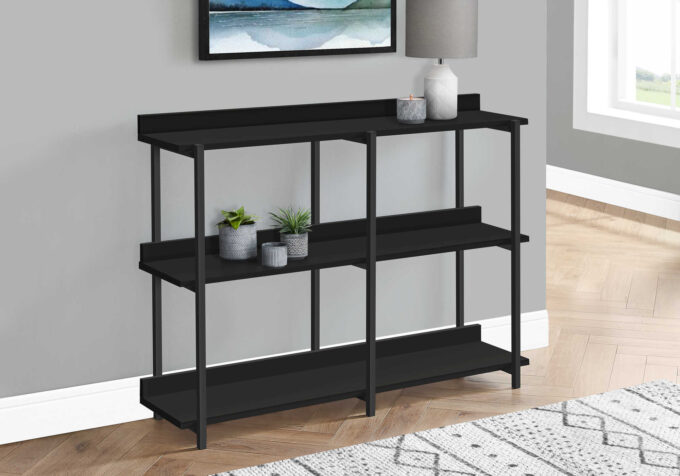 ACCENT TABLE - 48"L / BLACK / BLACK METAL HALL CONSOLE