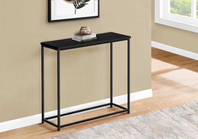 ACCENT TABLE - 32"L / BLACK / BLACK METAL HALL CONSOLE