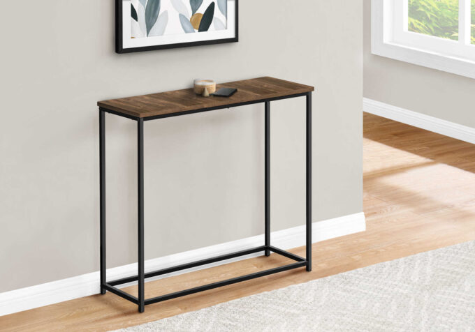 ACCENT TABLE - 32"L / BROWN RECLAIMED / BLACK CONSOLE - Image 2