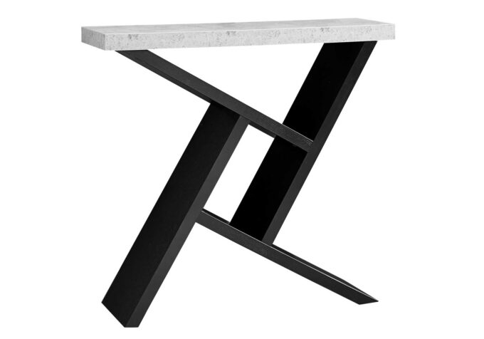 ACCENT TABLE - 36"L / BLACK / CEMENT-LOOK HALL CONSOLE - Image 2