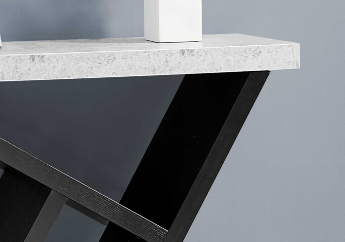 ACCENT TABLE - 36"L / BLACK / CEMENT-LOOK HALL CONSOLE - Image 3