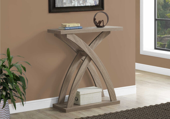 ACCENT TABLE - 32"L / DARK TAUPE HALL CONSOLE