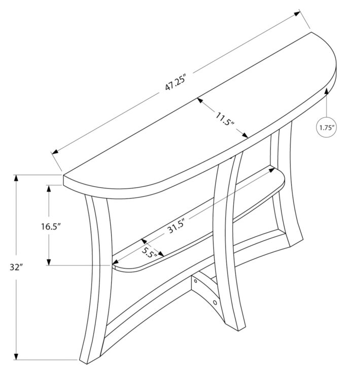 ACCENT TABLE - 47"L / ESPRESSO HALL CONSOLE - Image 5