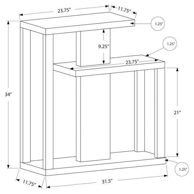 ACCENT TABLE - 32"L / ESPRESSO HALL CONSOLE - Image 5