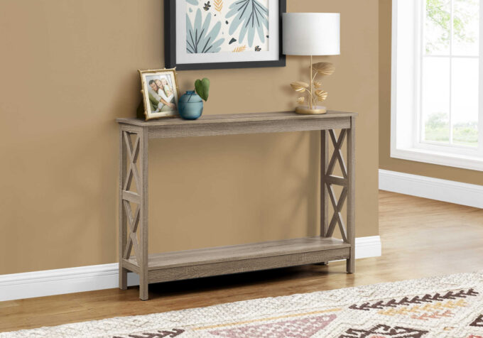 ACCENT TABLE - 48"L / DARK TAUPE HALL CONSOLE - Image 2