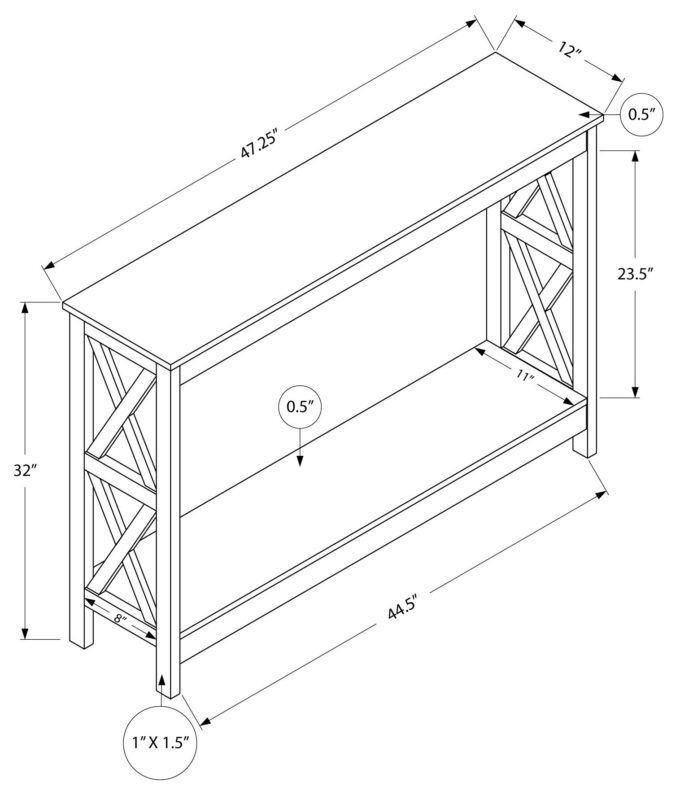 ACCENT TABLE - 48"L / GREY HALL CONSOLE - Image 5