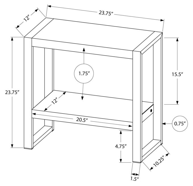 ACCENT TABLE - BLACK RECLAIMED WOOD-LOOK / BLACK METAL - Image 5