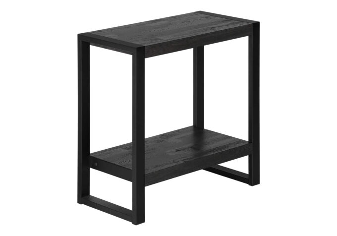 ACCENT TABLE - BLACK RECLAIMED WOOD-LOOK / BLACK METAL - Image 2