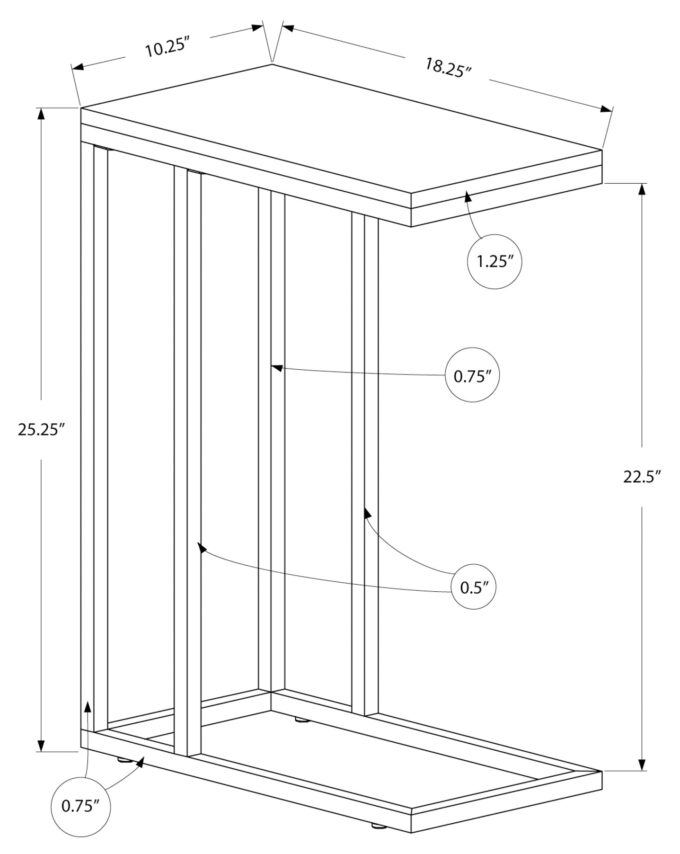 ACCENT TABLE - ESPRESSO WITH CHROME METAL - Image 5