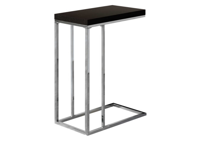 ACCENT TABLE - ESPRESSO WITH CHROME METAL - Image 2