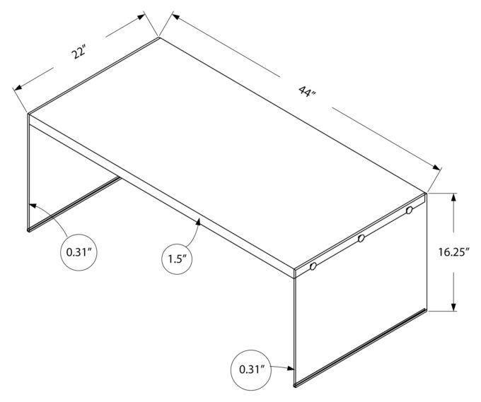 COFFEE TABLE - DARK TAUPE WITH TEMPERED GLASS - Image 4