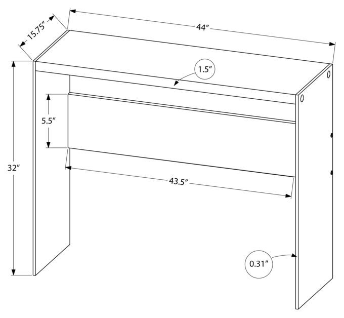 ACCENT TABLE - 44"L / DARK TAUPE / TEMPERED GLASS - Image 5