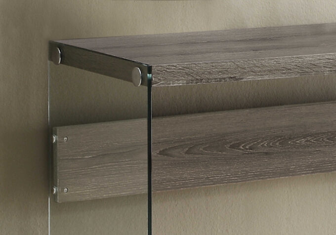 ACCENT TABLE - 44"L / DARK TAUPE / TEMPERED GLASS - Image 4