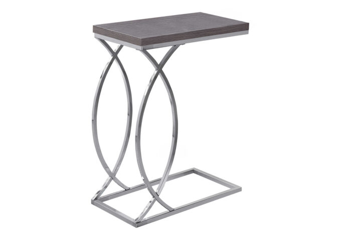 ACCENT TABLE - GREY WITH CHROME METAL - Image 2