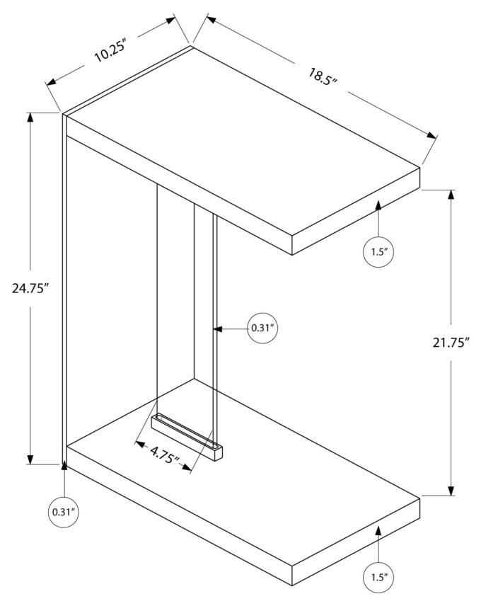 ACCENT TABLE - GLOSSY WHITE WITH TEMPERED GLASS - Image 5