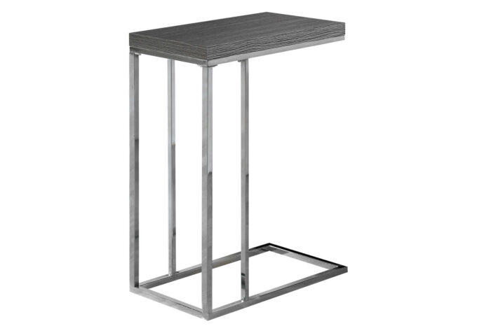 ACCENT TABLE - GREY WITH CHROME METAL - Image 2