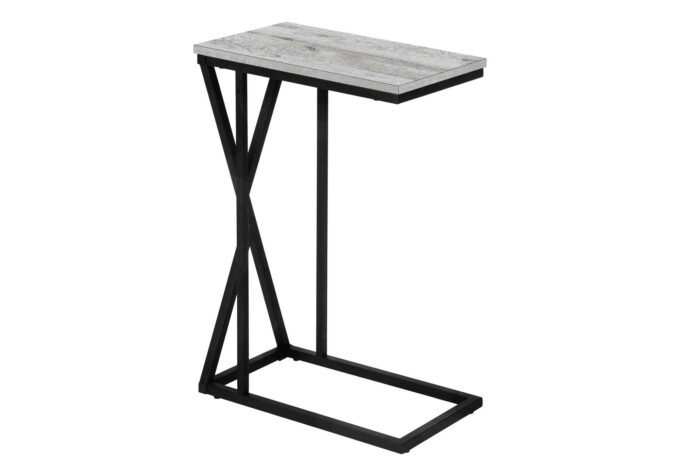 ACCENT TABLE - 25"H / GREY / BLACK METAL - Image 2