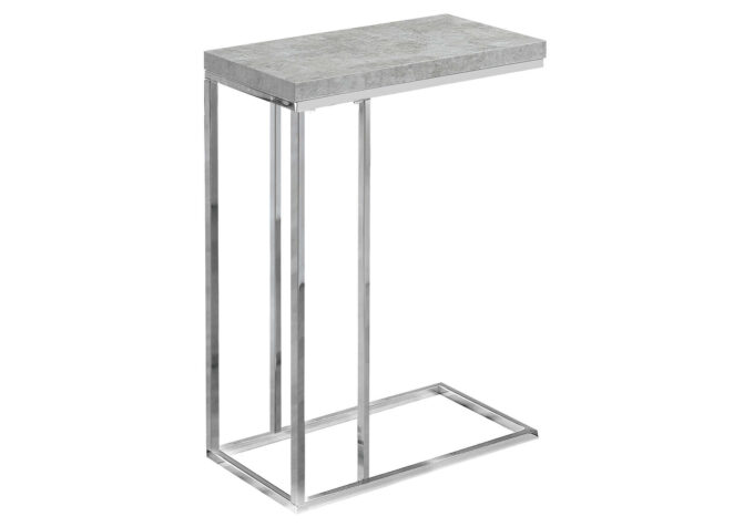 ACCENT TABLE - GREY CEMENT WITH CHROME METAL - Image 2