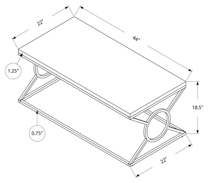 COFFEE TABLE - GLOSSY WHITE WITH CHROME METAL - Image 4