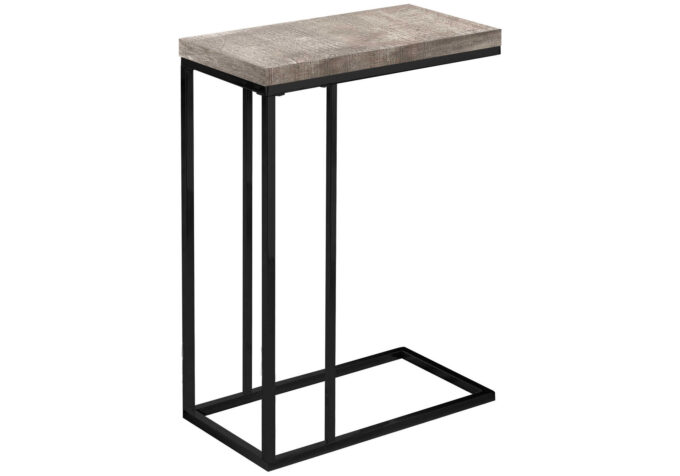 ACCENT TABLE - TAUPE RECLAIMED WOOD-LOOK / BLACK METAL - Image 2