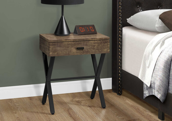 ACCENT TABLE - 24"H / BROWN RECLAIMED WOOD / BLACK METAL - Image 2