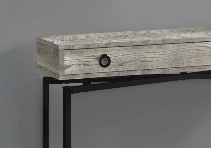 ACCENT TABLE - 42"L / GREY RECLAIMED WOOD / BLACK CONSOLE - Image 4