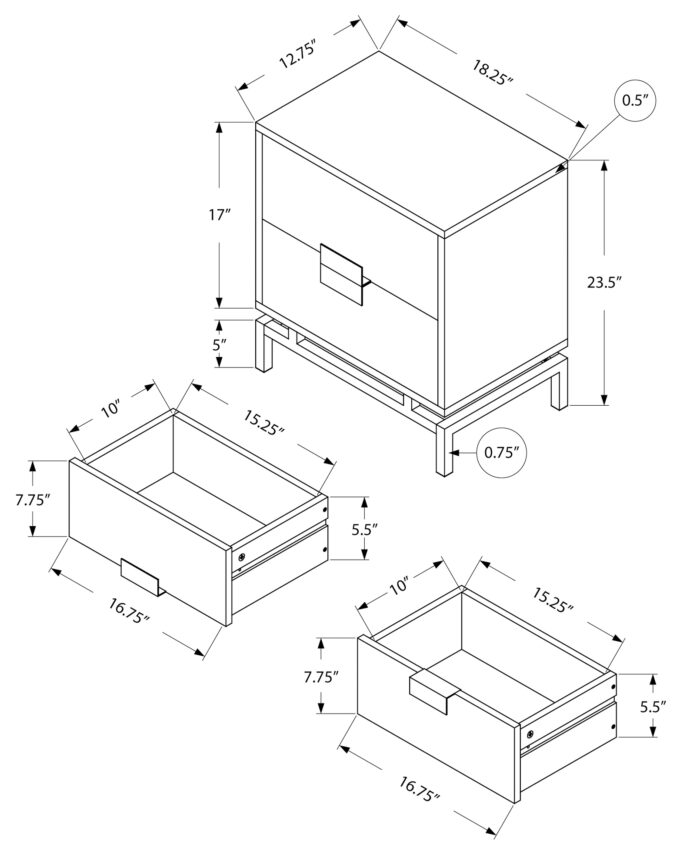 ACCENT TABLE - 24"H / GLOSSY WHITE / CHROME METAL - Image 4