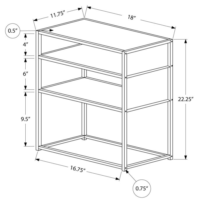 ACCENT TABLE - 22"H / BLACK / BLACK METAL - Image 5