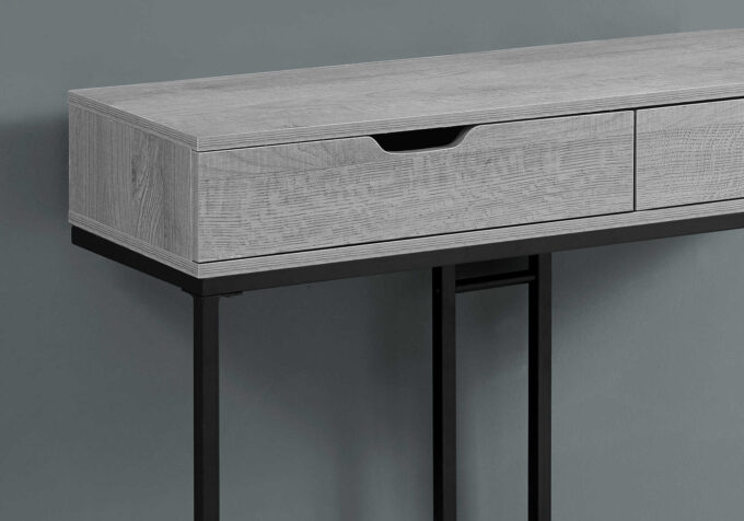 ACCENT TABLE - 42"L / GREY/ BLACK METAL HALL CONSOLE - Image 3