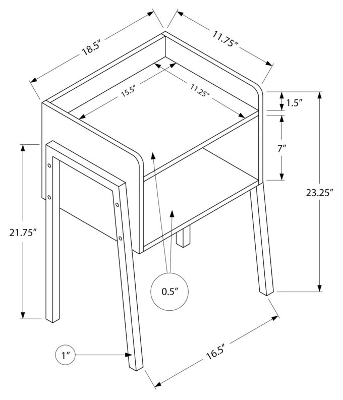 ACCENT TABLE - 23"H / BROWN RECLAIMED-LOOK / BLACK METAL - Image 4