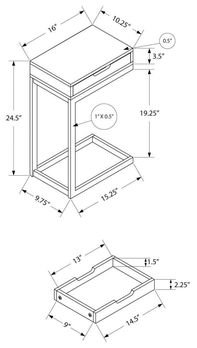 ACCENT TABLE - BROWN RECLAIMED-LOOK / BLACK METAL - Image 2