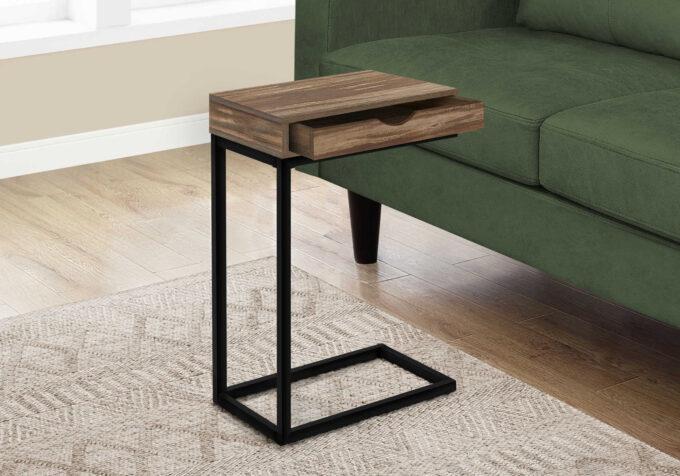 ACCENT TABLE - BROWN RECLAIMED-LOOK / BLACK METAL - Image 5