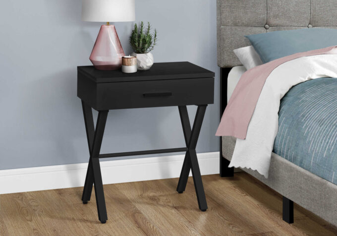 ACCENT TABLE - 24"H / BLACK / BLACK METAL - Image 2