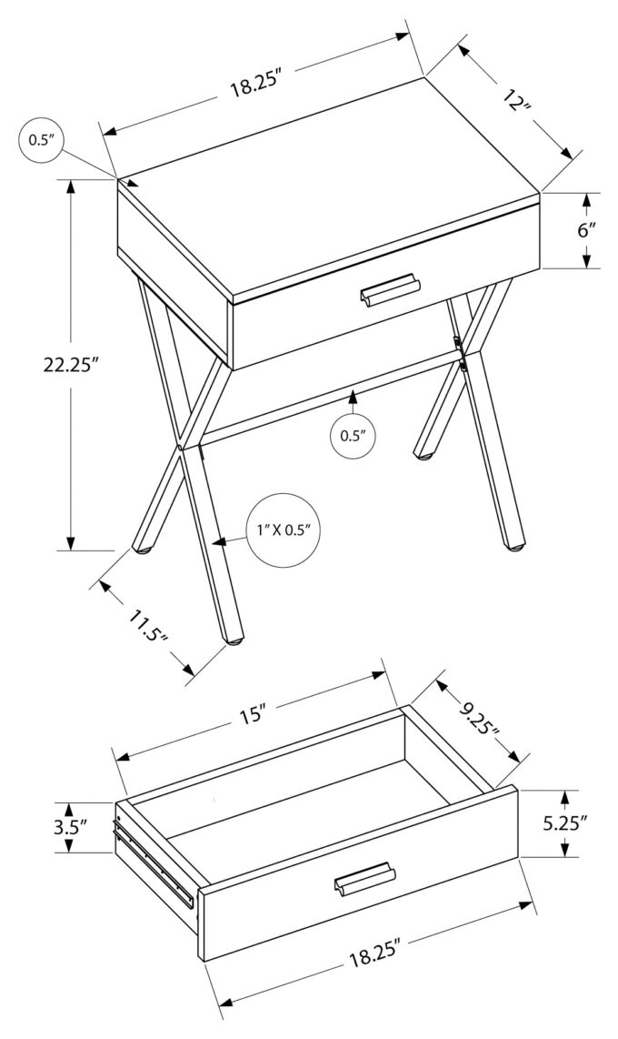 ACCENT TABLE - 24"H / WHITE / WHITE METAL - Image 4