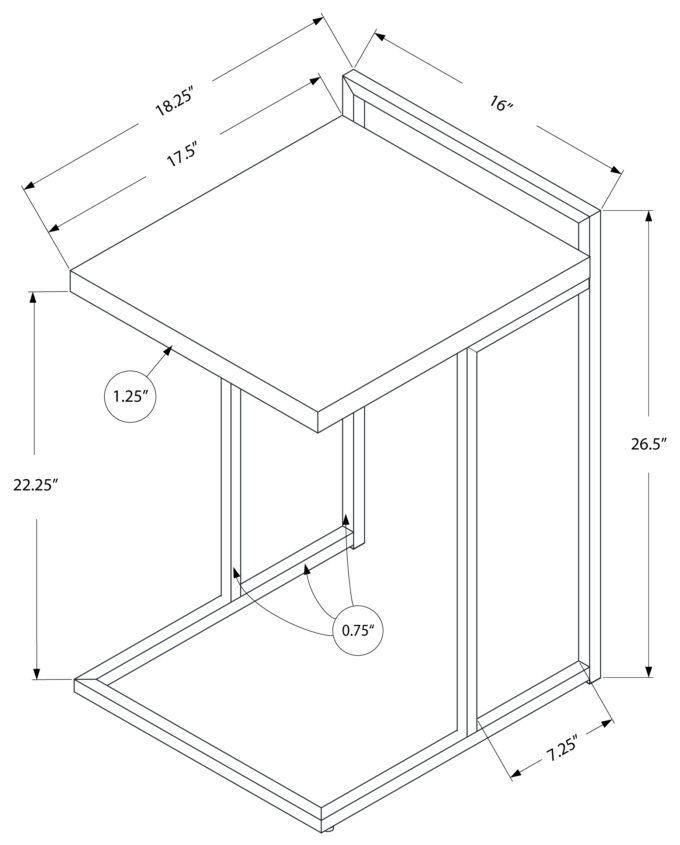 ACCENT TABLE - 25"H / BROWN RECLAIMED WOOD / BLACK METAL - Image 5