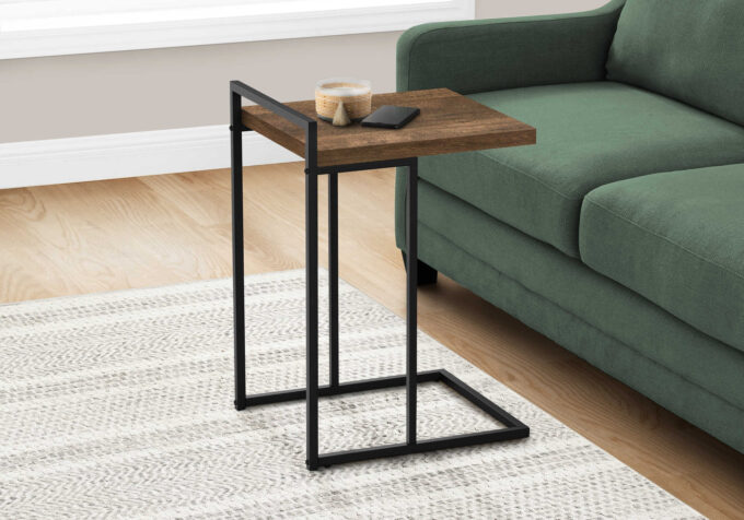 ACCENT TABLE - 25"H / BROWN RECLAIMED WOOD / BLACK METAL