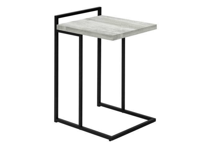 ACCENT TABLE - 25"H / GREY RECLAIMED WOOD / BLACK METAL - Image 2