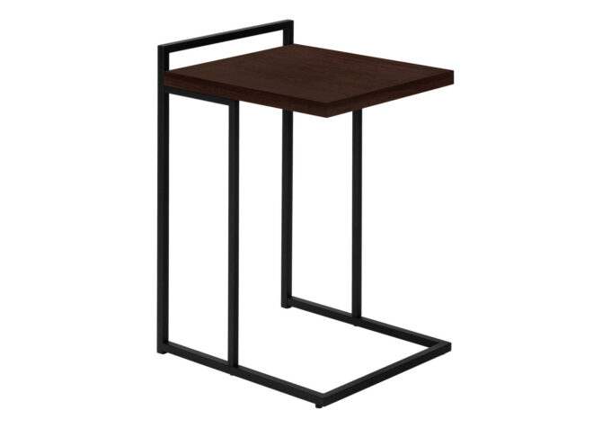 ACCENT TABLE - 25"H / ESPRESSO / BLACK METAL - Image 2