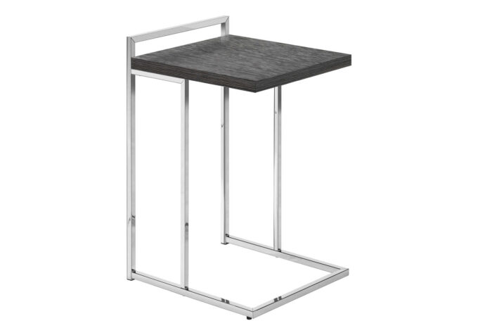 ACCENT TABLE - 25"H / GREY / CHROME METAL - Image 3