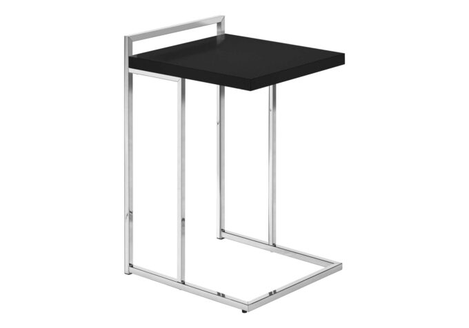 ACCENT TABLE - 25"H / BLACK / CHROME METAL - Image 3