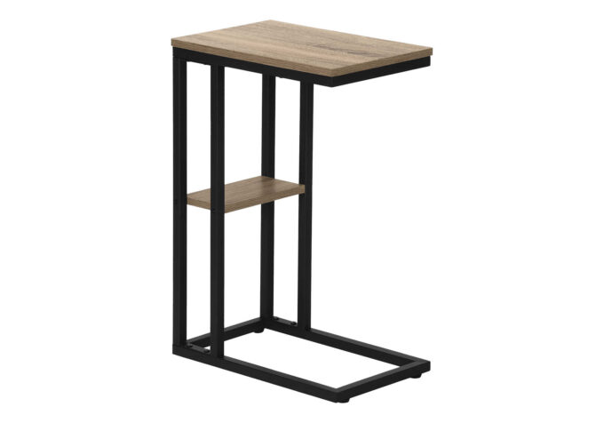 ACCENT TABLE - 25"H / DARK TAUPE / BLACK METAL - Image 2